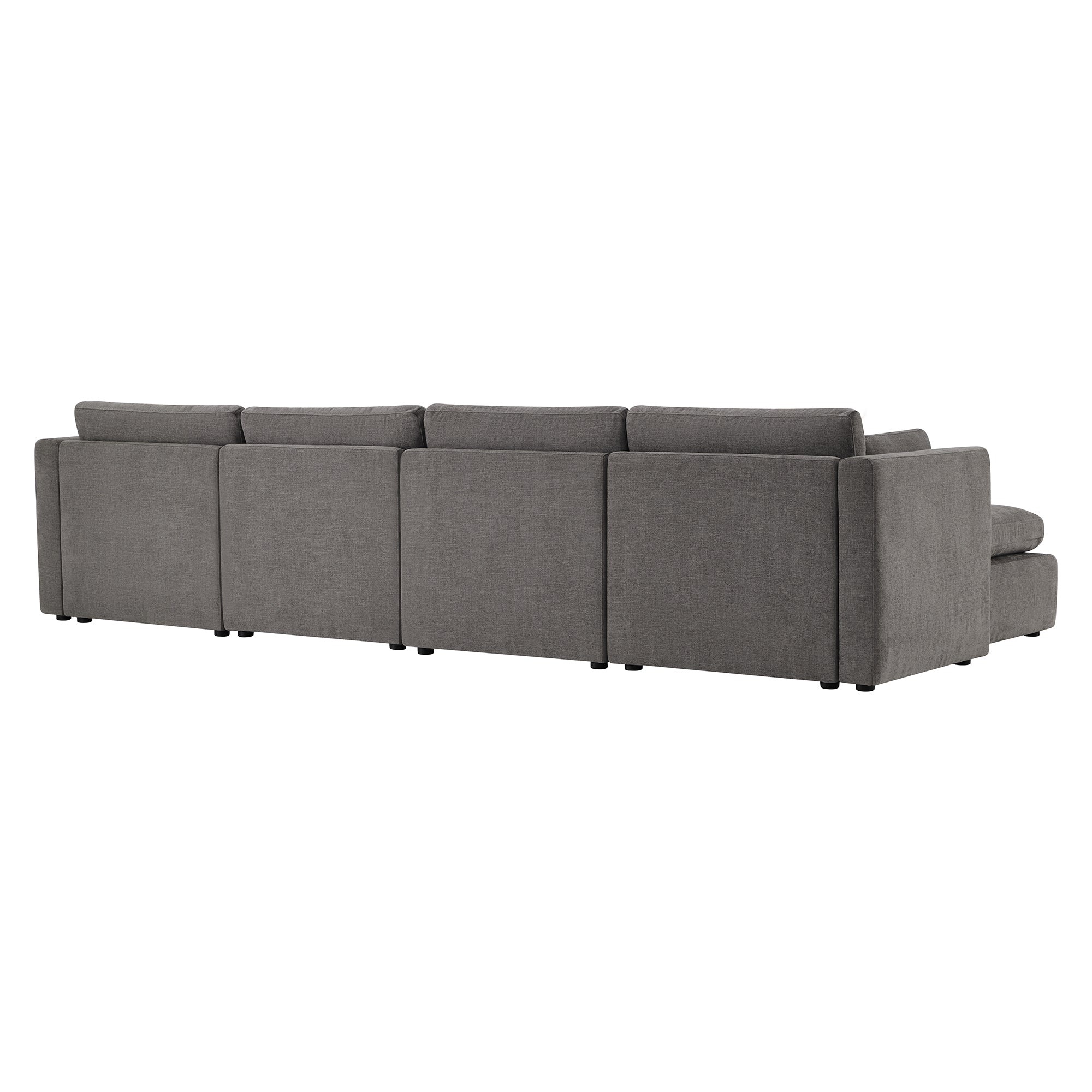 Delaney 6-Seat Modular Sofa Chaise with Storage Ottomans