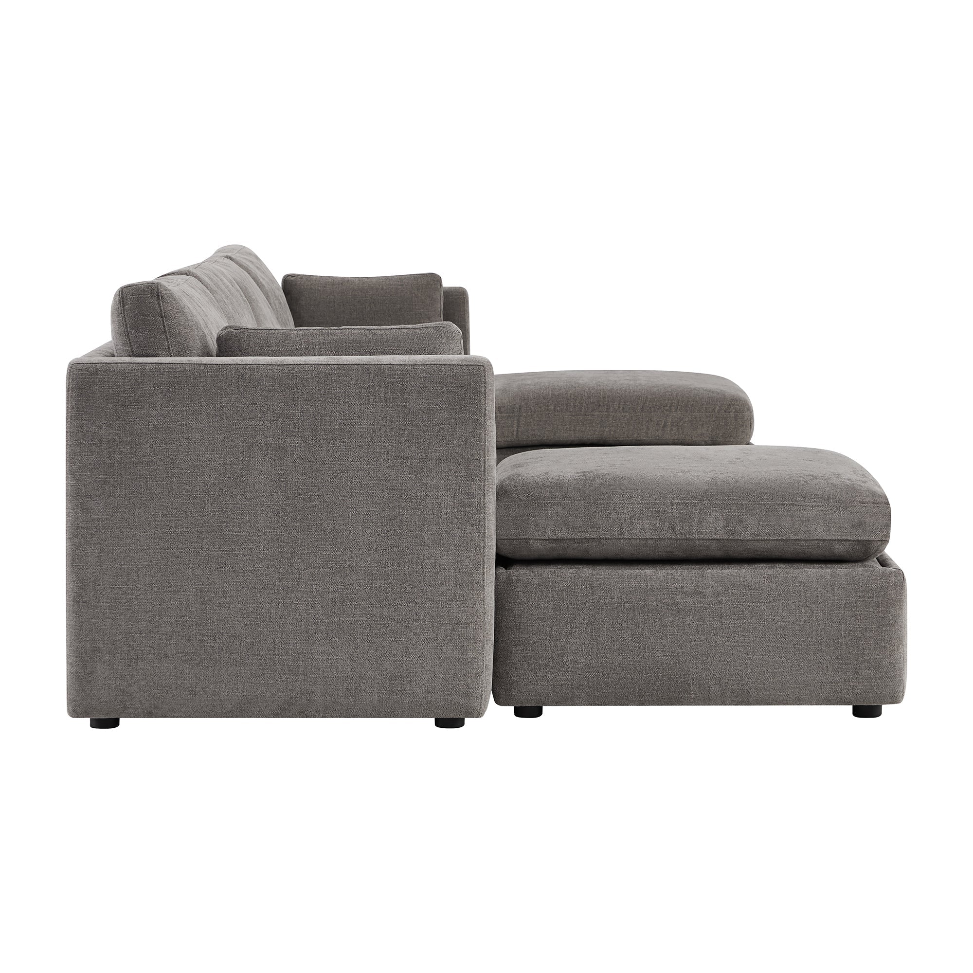 Delaney 6-Seat Modular Sofa Chaise with Storage Ottomans