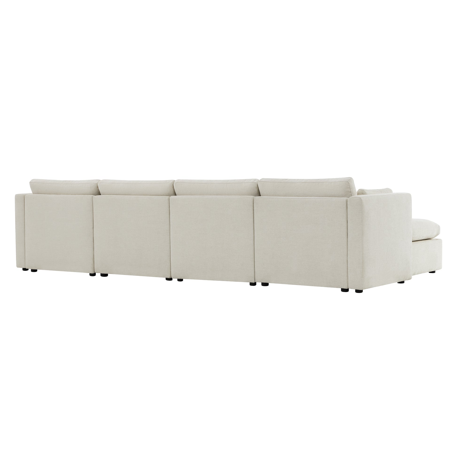 Delaney 6-Seat Modular Sofa Chaise with Storage Ottomans