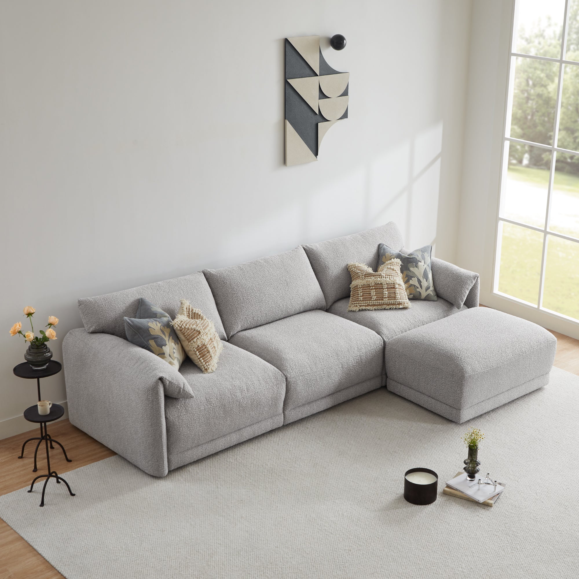 Josie Performance Boucle 4-Piece Modular Sectional (115.7'')