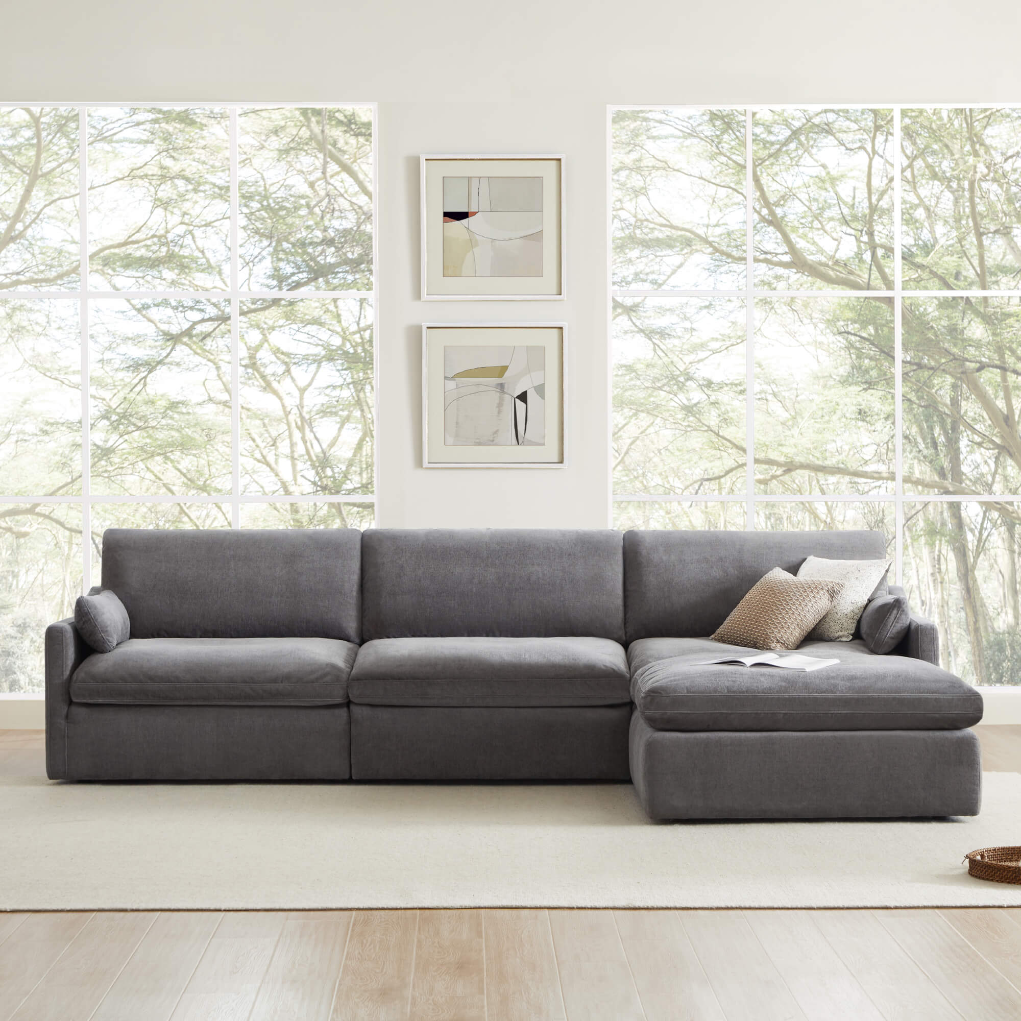 Kenna Modular 4 Seat Sofa-Chaise Sectional