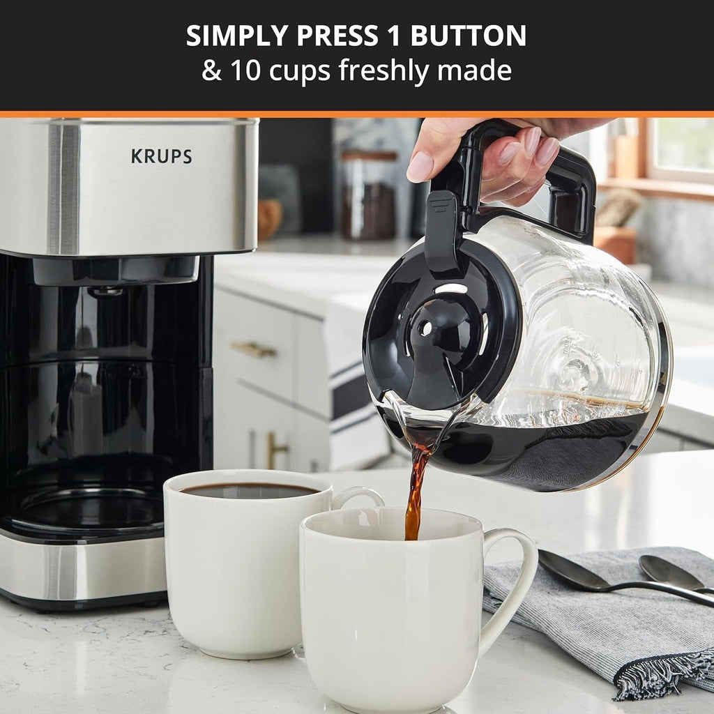 10-Cup Drip Coffee Maker, Digital Display, Stainless Steel Finish, Programmable Timer, Auto Shutoff