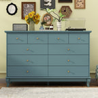 10 Drawer Double Dresser for Bedroom White Dresser Wide Storage