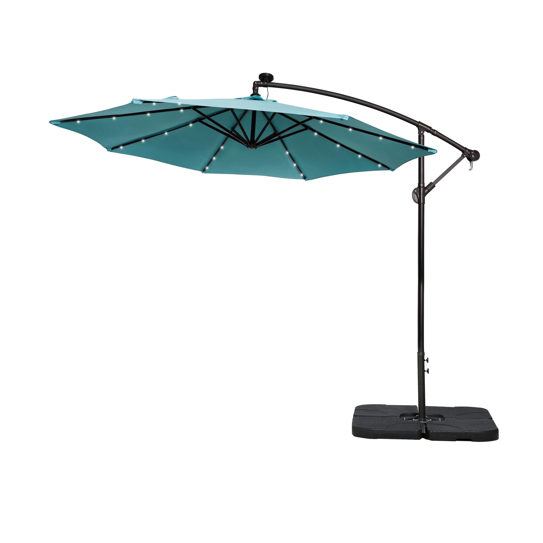 10 Ft. Solar Power Lighted Patio Umbrella with Base Stand