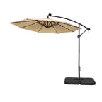 10 Ft. Solar Power Lighted Patio Umbrella with Base Stand
