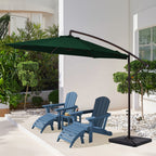 10 ft Steel Crank-lift Cantilever Umbrella With Weighted Base