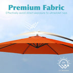 10 ft Steel Crank-lift Cantilever Umbrella With Weighted Base