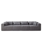 104-Inch Corduroy Modular L Shaped Sectional Sofa,Floor Couch Set,Foam-Filled Compressed Sofa,4 PC Free Combination