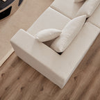 104-Inch Corduroy Modular L Shaped Sectional Sofa,Floor Couch Set,Foam-Filled Compressed Sofa,4 PC Free Combination