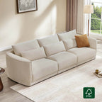 Daisy 3-Seat Modular Curved Chenille Sofa with Down-Filled Cushions