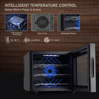 12- Bottle Wine Cooler Refrigerator,Mini Wine Cellars(54-66°F),Countertop Wine Cooler with Digital Temperature Control