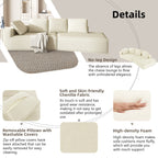 125 Chaise longue élégante, canapé-lit moderne pour intérieur, avec des lignes épurées pour le salon, beige.