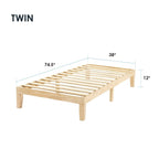 12 Classic Solid Wood Platform Bed Frame
