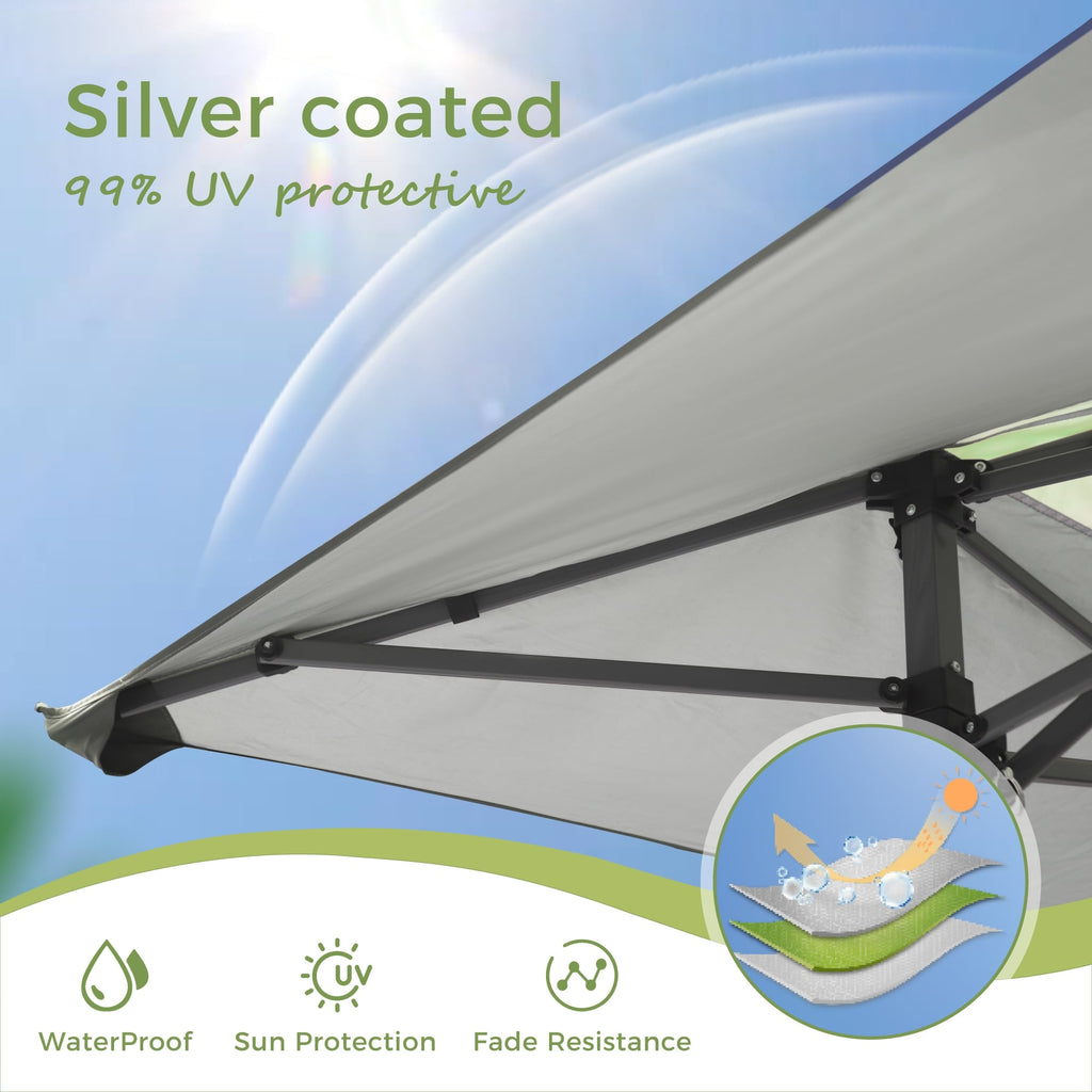 Caravane de jardin gonflable renforcée de 13' x 13' (3,96 m x 3,96 m) avec élégant rideau d'angle - 13x13ft