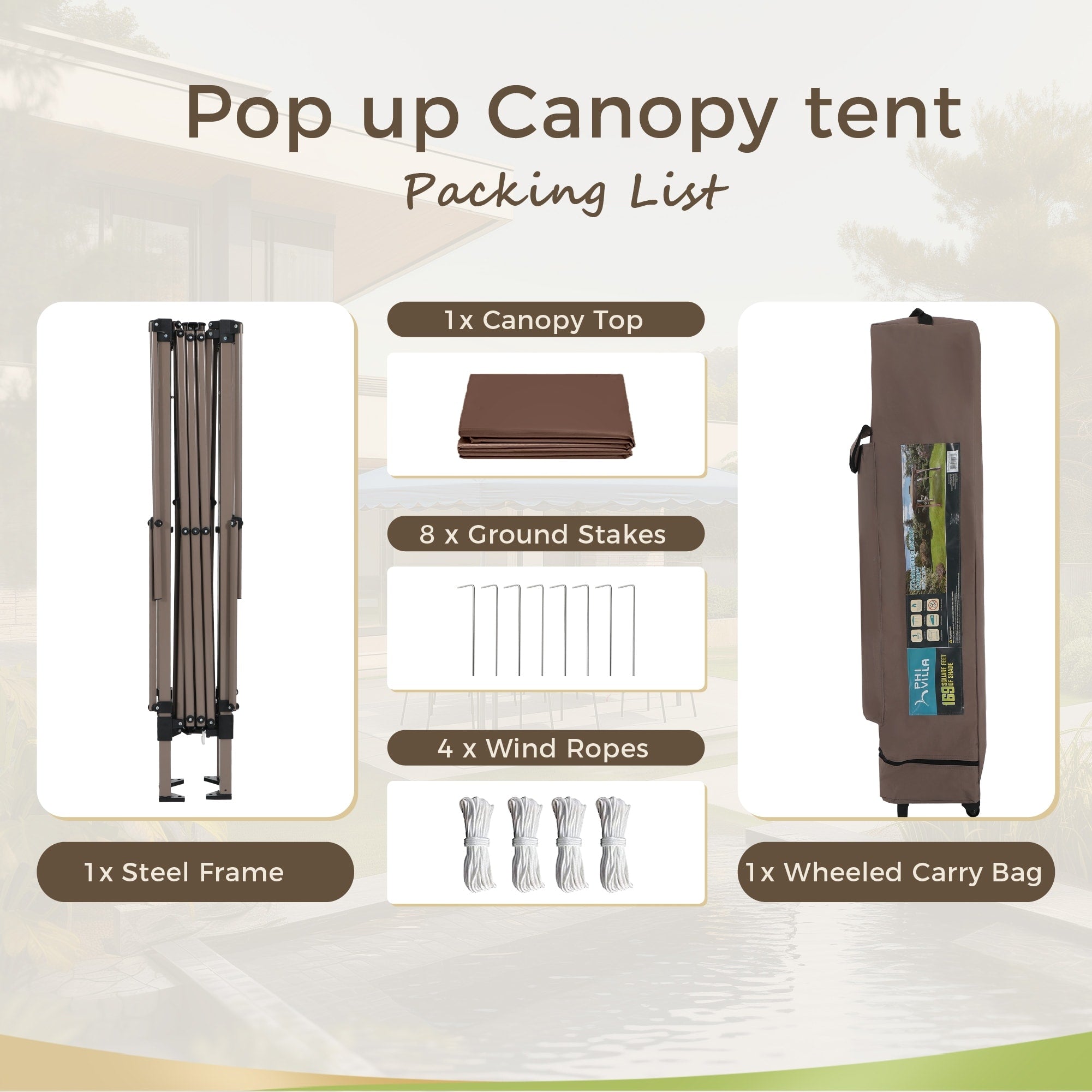 Caravane de jardin gonflable renforcée de 13' x 13' (3,96 m x 3,96 m) avec élégant rideau d'angle - 13x13ft