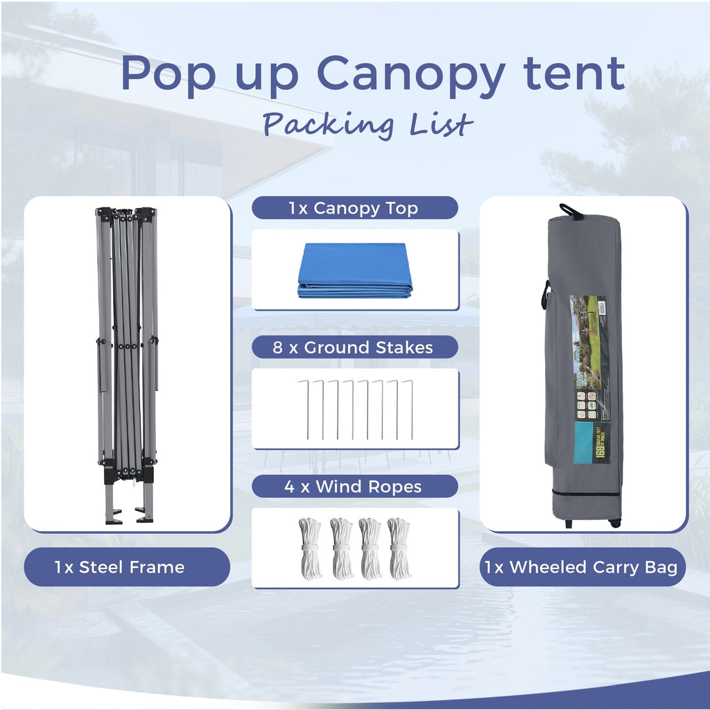 Caravane de jardin gonflable renforcée de 13' x 13' (3,96 m x 3,96 m) avec élégant rideau d'angle - 13x13ft