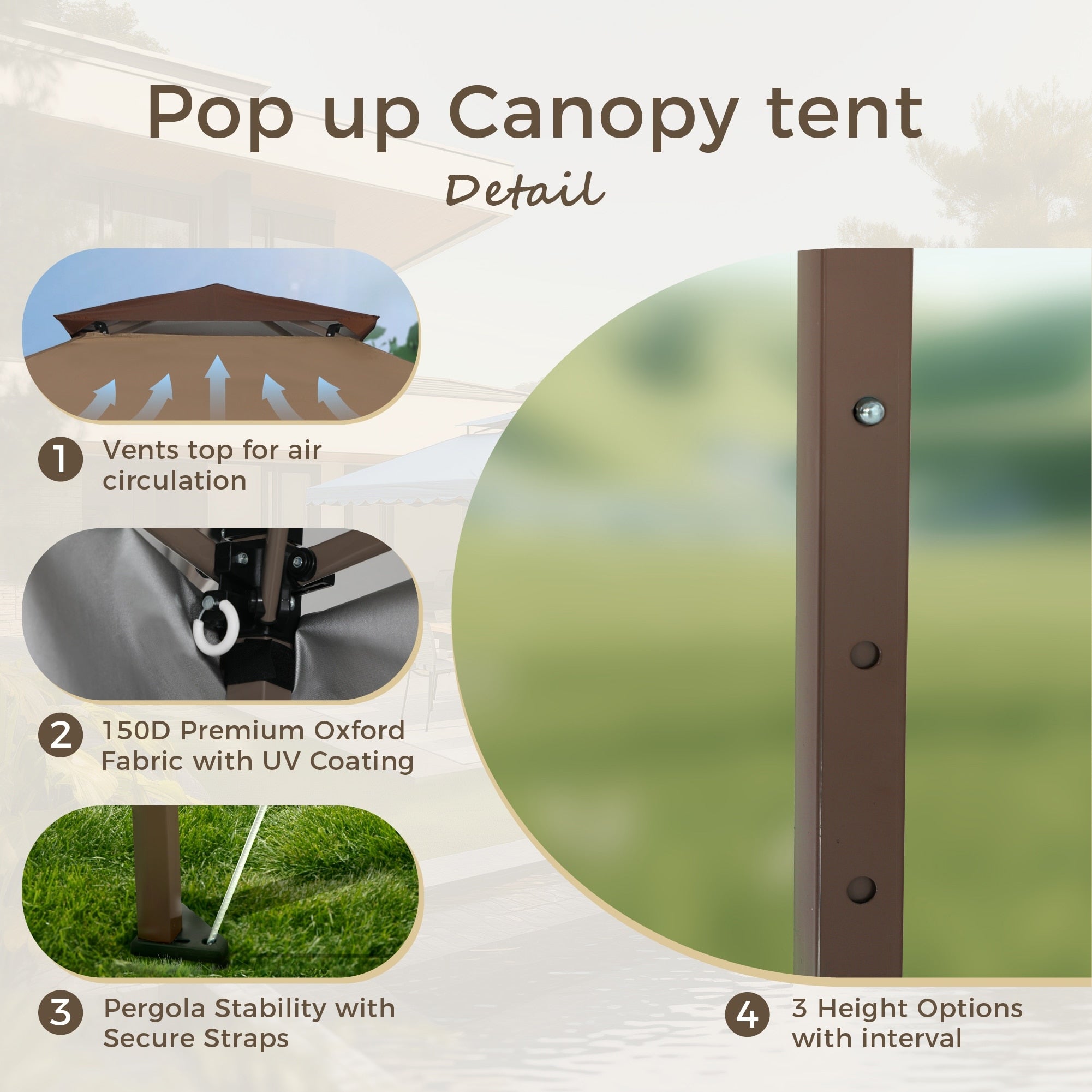 Caravane de jardin gonflable renforcée de 13' x 13' (3,96 m x 3,96 m) avec élégant rideau d'angle - 13x13ft