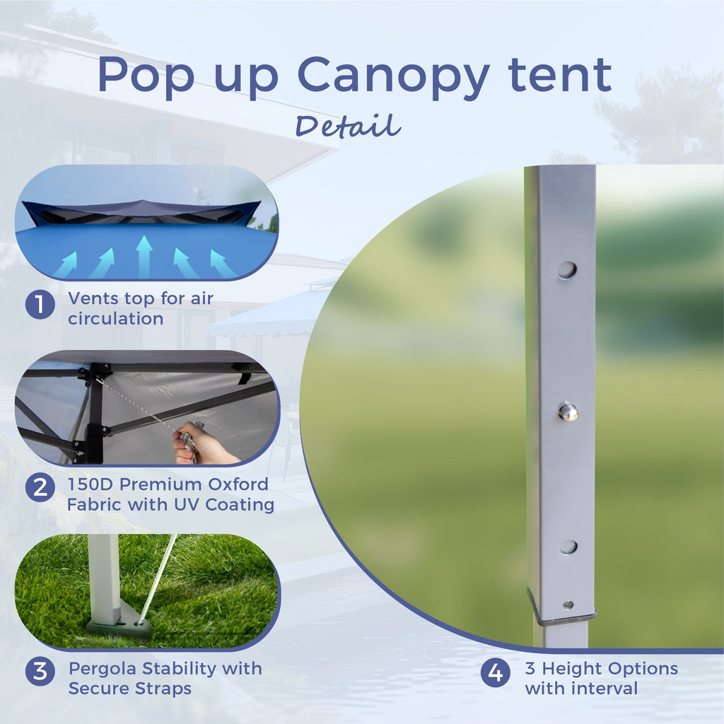 Caravane de jardin gonflable renforcée de 13' x 13' (3,96 m x 3,96 m) avec élégant rideau d'angle - 13x13ft