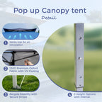 Caravane de jardin gonflable renforcée de 13' x 13' (3,96 m x 3,96 m) avec élégant rideau d'angle - 13x13ft