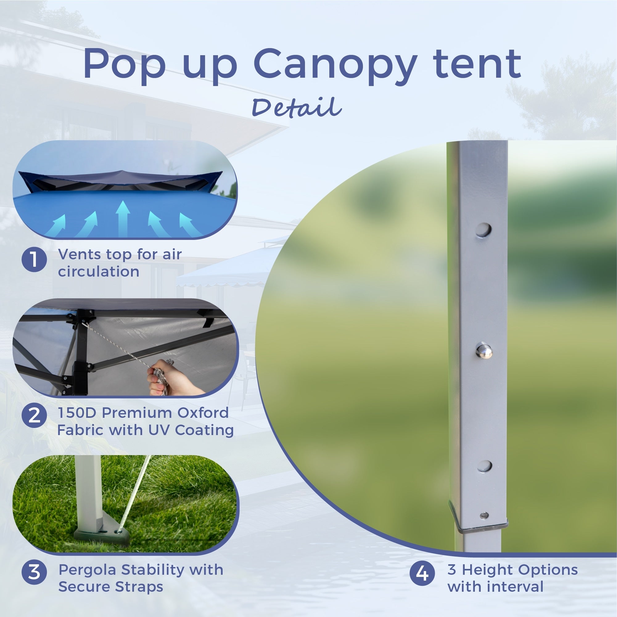 Caravane de jardin gonflable renforcée de 13' x 13' (3,96 m x 3,96 m) avec élégant rideau d'angle - 13x13ft