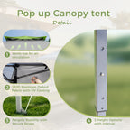 Caravane de jardin gonflable renforcée de 13' x 13' (3,96 m x 3,96 m) avec élégant rideau d'angle - 13x13ft