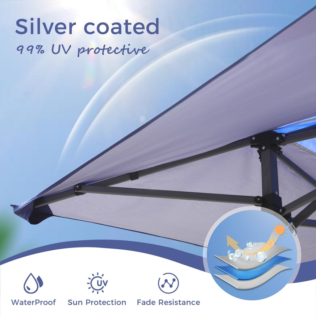 Caravane de jardin gonflable renforcée de 13' x 13' (3,96 m x 3,96 m) avec élégant rideau d'angle - 13x13ft