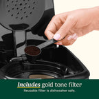 Cafetière programmable 14 tasses, carafe en verre, contrôle de la force du café, réglage 1-4 tasses, acier inoxydable noir.