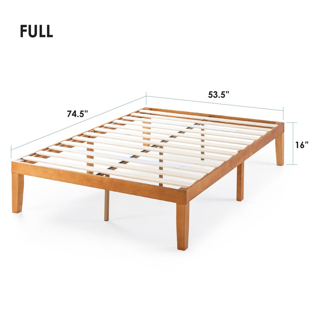 16 Inch Classic Solid Wood Platform Bed Frame in Multiple Finishes