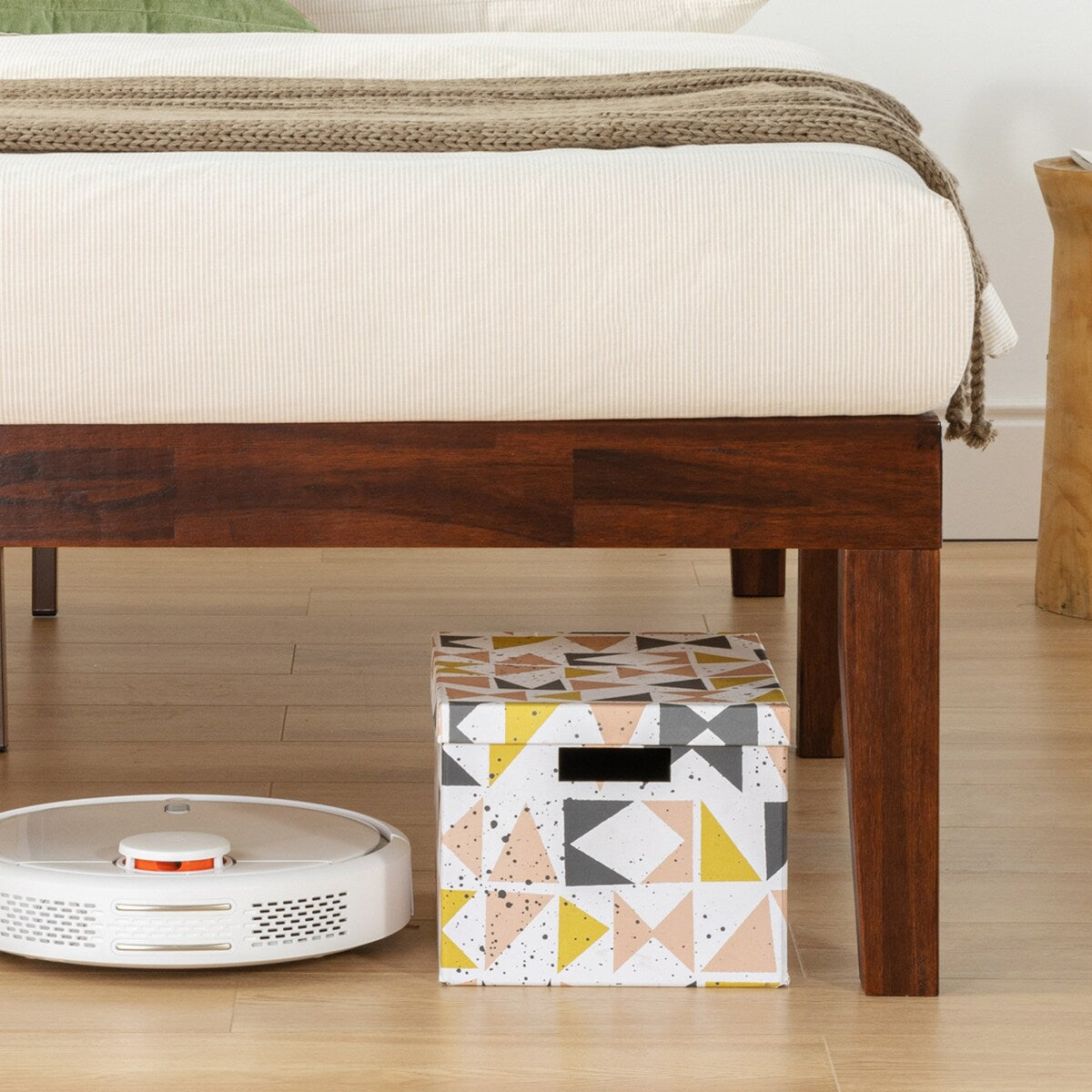 16 Inch Classic Solid Wood Platform Bed Frame in Multiple Finishes