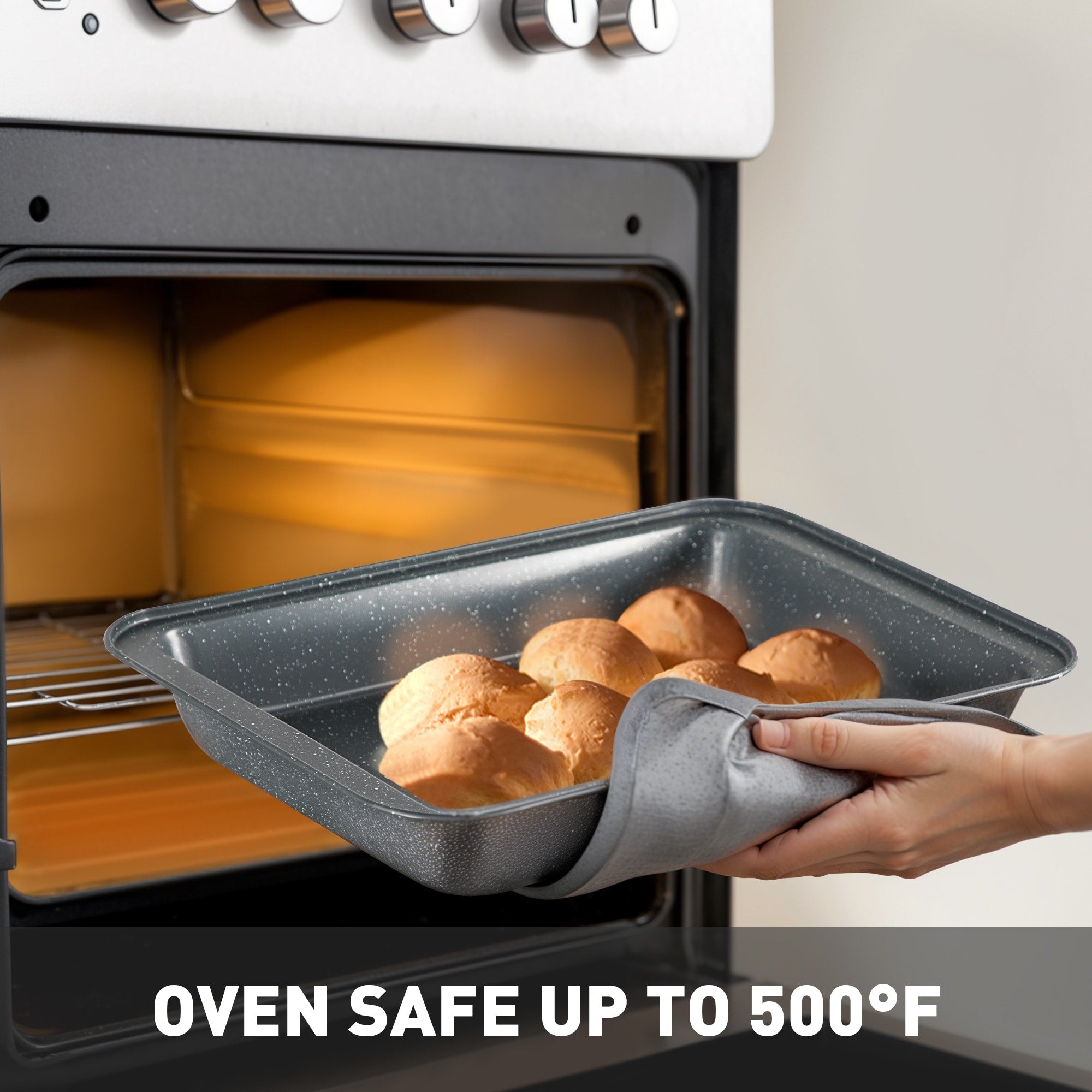 17-Piece Kitchen Granite Cookware Set, Non-stick Cooking Pots and Pans Set