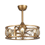 22 Modern Crystal Caged Ceiling Fan Chandelier with Remote