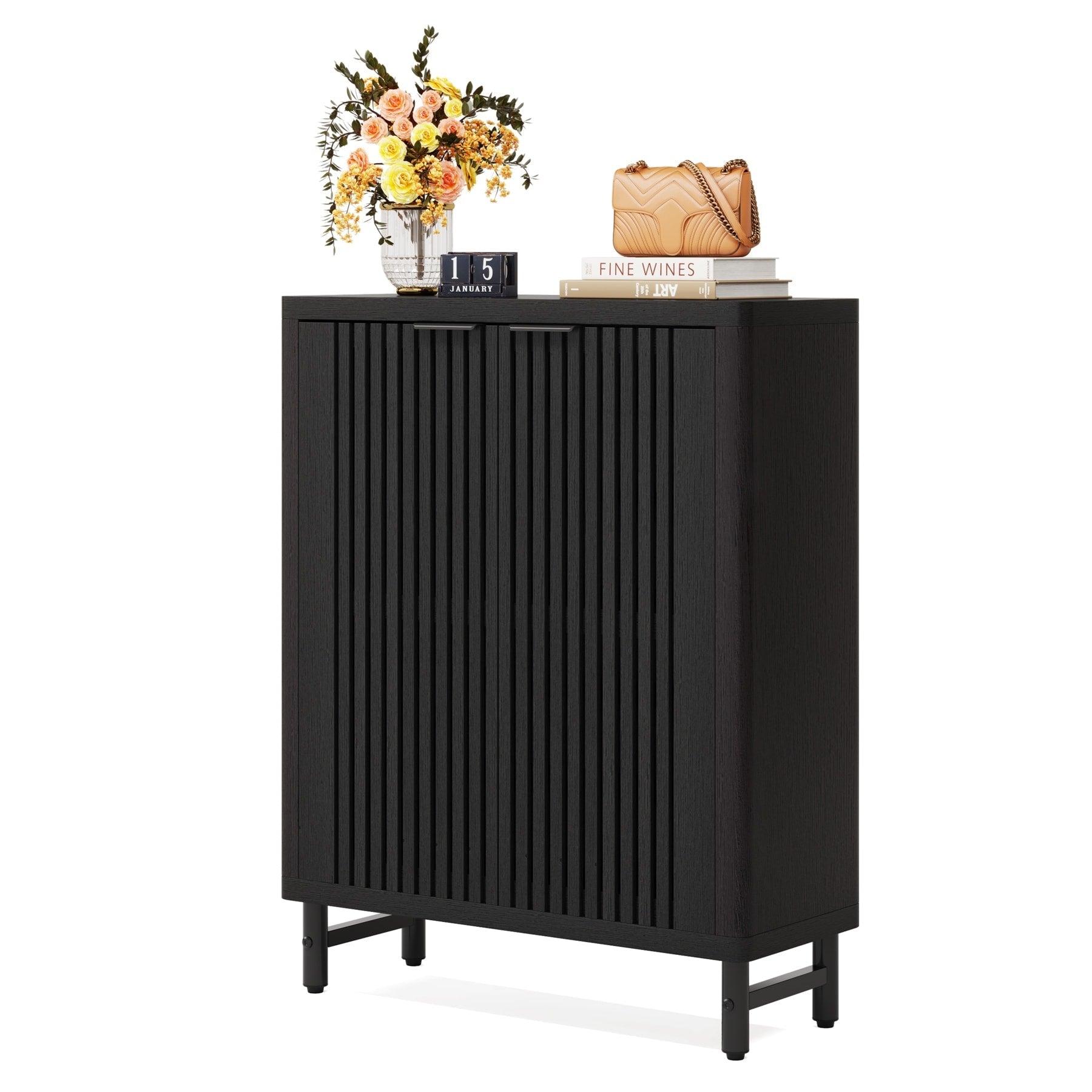 24 Pairs Shoe Storage Cabinet with Door for Entryway Living Room