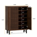 24 Pairs Shoe Storage Cabinet with Door for Entryway Living Room