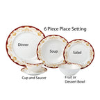 24 Piece Dinnerware Set-Bone China, Service for 4 by Lorren Home Trends