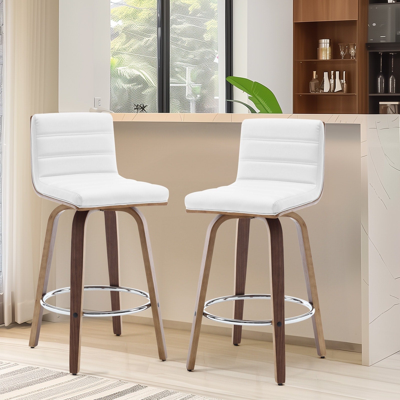 26/29 Faux Leather Swivel Bar/Counter Stools, Set of 2/3