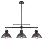 3-Light Industrial Farmhouse Dome Pendant Metal Linear Kitchen Island Pendant Light Oil Rubbed Bronze Finish