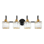 3/4-Light Modern Glam Linear Dimmable Crystal Bathroom Vanity Lights Over Mirror