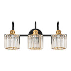 3/4-Light Modern Glam Linear Dimmable Crystal Bathroom Vanity Lights Over Mirror