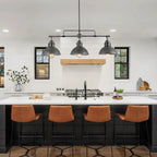 3-Light Industrial Farmhouse Dome Pendant Metal Linear Kitchen Island Pendant Light Oil Rubbed Bronze Finish