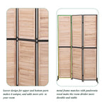 3 Panel Room Dividers and Folding Privacy Screen Natural Wooden Room Partitions 6ft Wall Divider for Room Separation