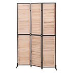 3 Panel Room Dividers and Folding Privacy Screen Natural Wooden Room Partitions 6ft Wall Divider for Room Separation
