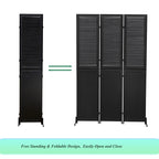 3 Panel Room Dividers and Folding Privacy Screen Natural Wooden Room Partitions 6ft Wall Divider for Room Separation