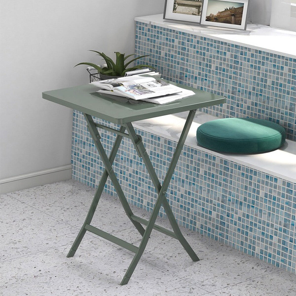 3 Piece Patio Minimalist Bistro Set Foldable Square Table & Chairs - 3-Piece