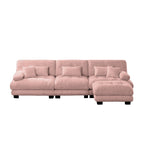 3-Seat Modular Sectional Sofa Deep Seat Couch L Shaped Cloud Couch with Convertible Ottoman for Living Room