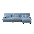3-Seat Modular Sectional Sofa Deep Seat Couch L Shaped Cloud Couch with Convertible Ottoman for Living Room