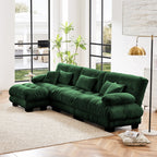 3-Seat Modular Sectional Sofa Deep Seat Couch L Shaped Cloud Couch with Convertible Ottoman for Living Room