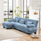 3-Seat Modular Sectional Sofa Deep Seat Couch L Shaped Cloud Couch with Convertible Ottoman for Living Room