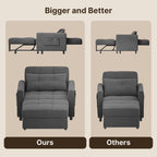 3-in-1 Pull-Out Sofa Bed Sleeper Chair , Convertible Adjustable Foldable Upholstered Lounge Couch