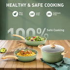 30-Piece Kitchen Granite Cookware and Bakeware Set, Cooking Pans Set Non-Stick Pots and Pans Set