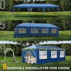 30x10FT Pop-up Oxford Cloth With 8 Sandbags and 8 Sidewalls With Tugboat Bag Canopy Gazebo - 30x10x8.8FT(WDH)